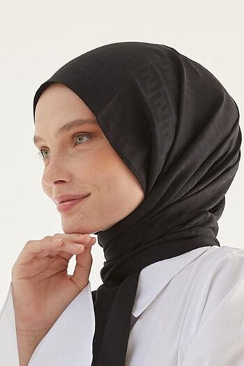 FRESCO SCARFS Women's Hijab Silky Cotton Jacquard F Pattern Shawl*black