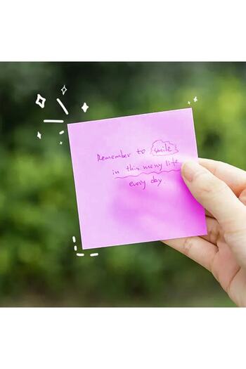 NotYaz Transparent Pink Sticky Note Paper 75x75mm 50 Sheets