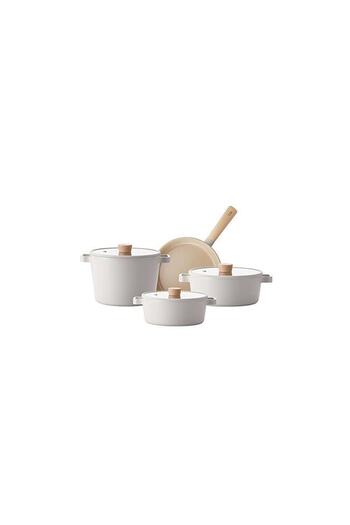 NEOFLAM Fika Beige 7 Piece Pot Pan Set D-neofs7-26