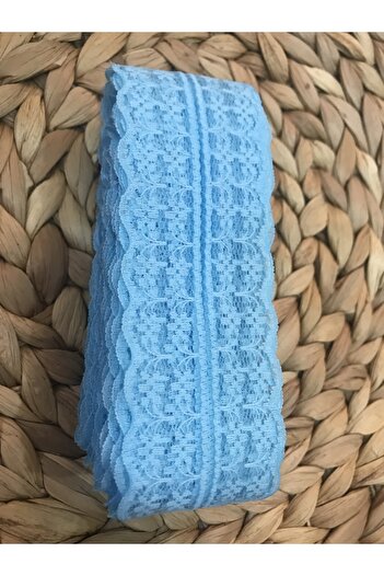 Deniz Party Store MAVİ Güpür Dantel Kurdele 4 Cm Çift Taraflı ikili Dantel Güpür 5 Metre