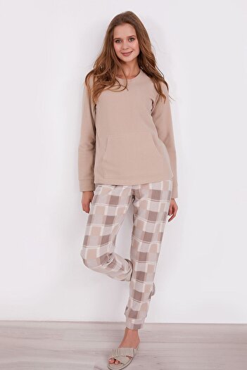 Arnetta Girl's Brown Long Sleeve Pajama Set