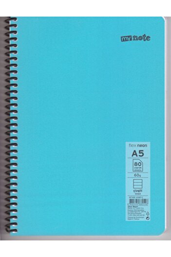 Umur Kırtasiye A5 80 YpSpiraled Lined Plastic Cover Notebook 1 Piece