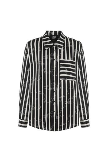 MISS IPEKYOL Line pattern slogan printed shirt