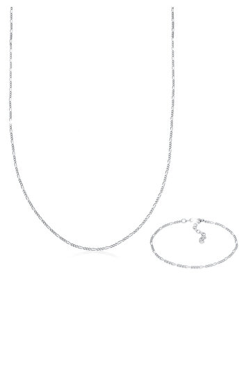 ELLI Schmuckset Figaro Halskette Kol Bandı Basic 925 Gümüş