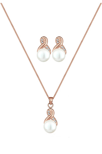 ELLI Schmuckset Infinity Perlen Kristal 925 Gümüş