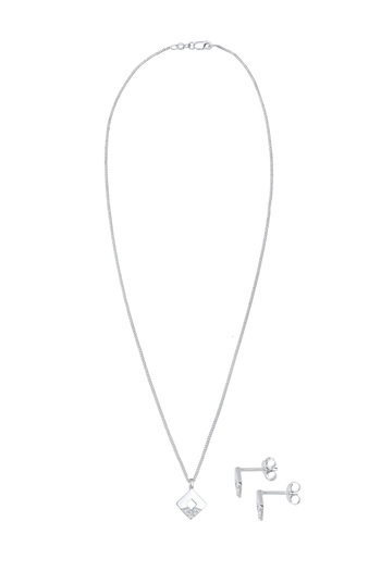 ELLI Schmuckset Diamanten (0,045 ct) Geo Design 925 Gümüş