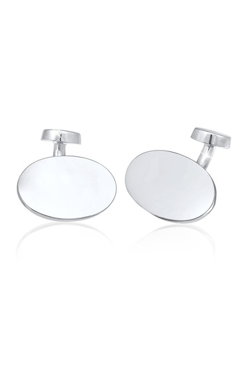 KUZZOI Manschettenknopf Oval Plättchen Poliert Elegant 925 Gümüş