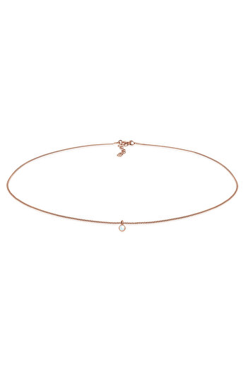 ELLI Dámský náhrdelník Choker - 925 Sterling Silver s Geo Moonstone