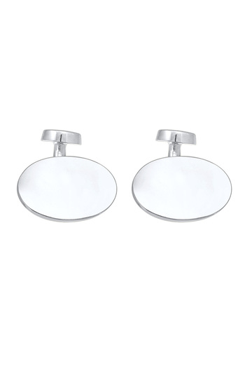 KUZZOI Manschettenknopf Oval Plättchen Poliert Elegant 925 Gümüş