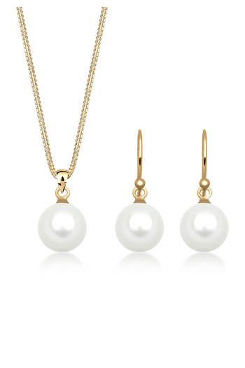 ELLI Schmuckset Muschelkernperle 925 Ayar Gümüş Geschenkidee