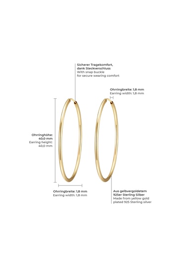 Rafaela Donata Silberohrcreolen Creolen Sterling Silber gelbgold