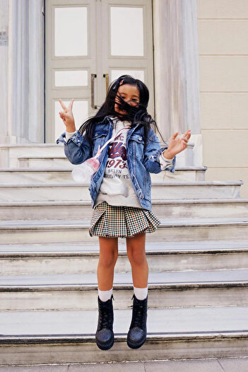 DeFacto Girl's Checkered Pleated School Skirt A6001a823au