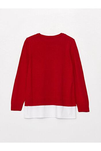 LC Waikiki Crew Neck Plain Long Sleeve Maternity Knitwear Tunik