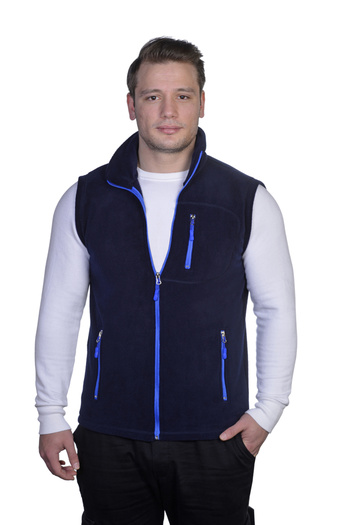 GENIUS STORE Store Men's Fleece Vest Fully Zippered Outdoor Sports Vest 3 Pockets 8 Colors