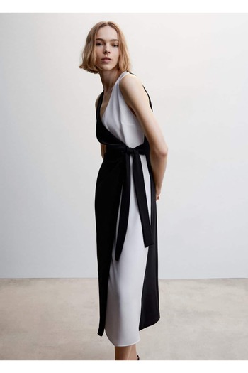 MANGO Woman Two Color Bow Dress
