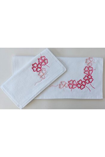 EMİLLİE Cut-Out Embroidered Velvet Anali Girl Towel Set (30X50Cm - 50X90Cm Set)