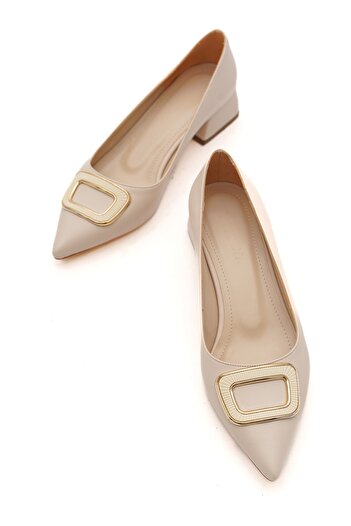 DİVOLYA Παπούτσια με μυτερό τακούνι Scenic Beige (4cm)