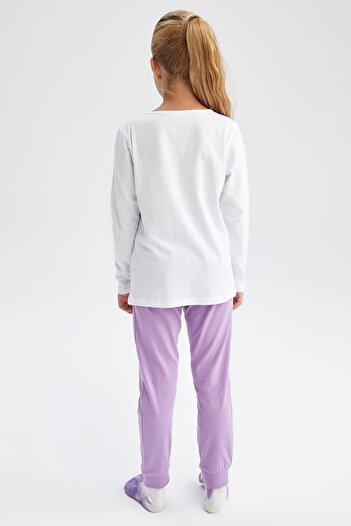 DeFacto Kız Çocuk Baskılı Uzun Kollu Pijama Takım