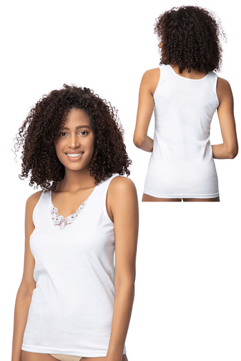 DONEX 1323 Özlem Women's Wide Strap Lace Undershirt 2 Pack