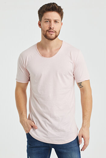 Tarz Cool Ροζ Ανδρικό T-Shirt - Dirty Collar, Casual, Tcpsr12s