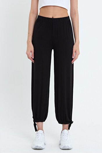 ESPİNA Women's Adjustable Leg Large Size Loose Knitted Trousers Shalwar