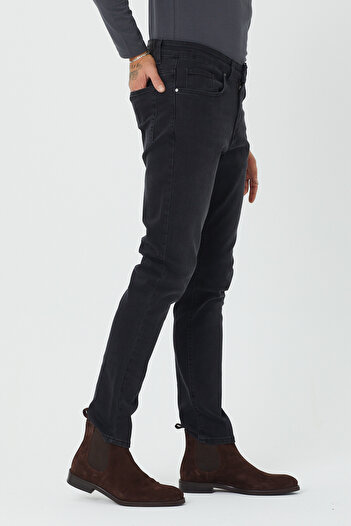 BOSHETTI Essentıals Erkek Koyu Füme Slim Fit Jean