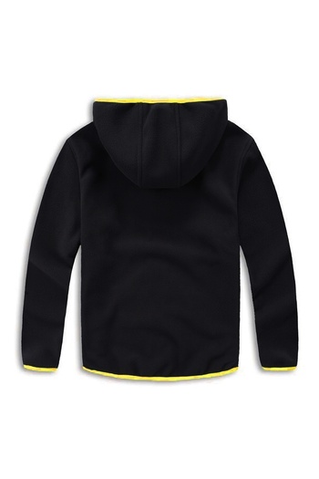 Armashine Boys Girls Hooded Zippered Fleece Sweatshirt Black-yellow