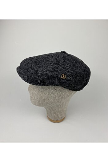 KARNAS ŞAPKA Men's Herringbone Winter Wool Cap
