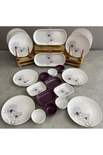 Keramika Set Breakfast Purple Chicory 24 Pieces for 12 People