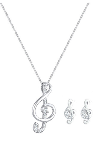 ELLI Schmuckset 925 Sterling Silber Musik Kristalle