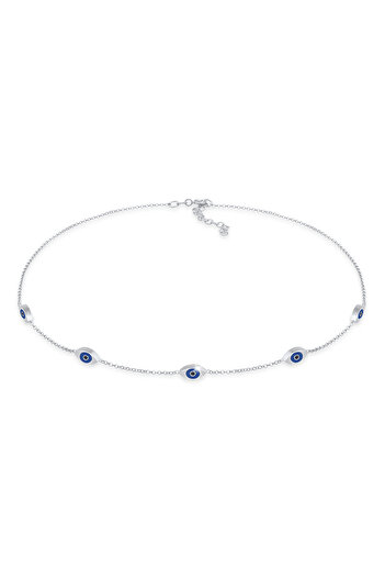 ELLI Halskette Choker Evil Eye Emaille 925 Silber