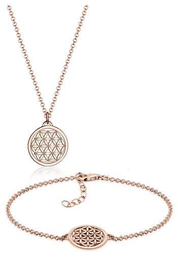 ELLI Schmuckset Lebensblume 925 Ayar Gümüş