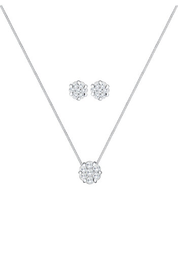 ELLI Schmuckset Blume Zirkonia 925 Sterling Silber