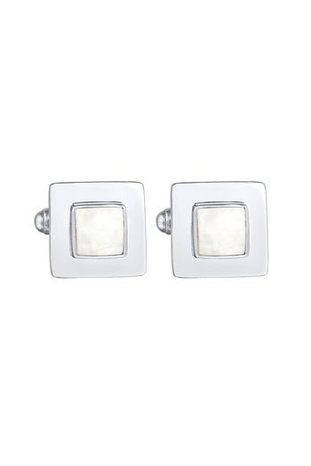 KUZZOI Manschettenknopf Mondstein Quadrat Flach Elegant 925 Silber