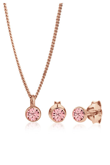 ELLI Schmuckset Basic Elegant Kristal 925 Gümüş