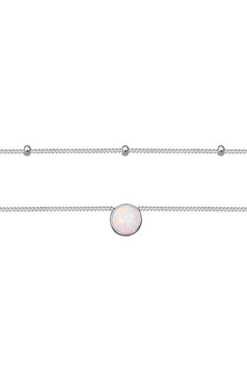 ELLI Halskette Choker Layer Opal Kugelkette 925 Sterling Silber