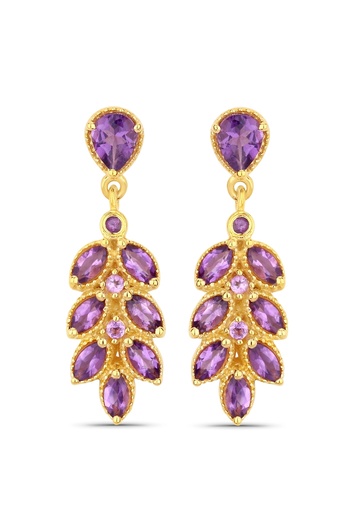 Rafaela Donata Edelsteinohrhänger Ohrhänger Sterling Silber gelbvergoldet Amethyst