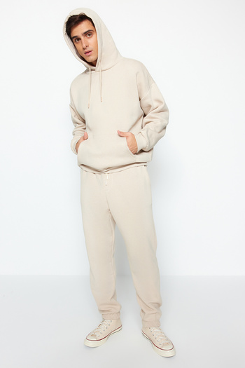 Trendyol Collection Stone Regular Cut Hooded Inside Fleece/Καλοκαίρι Φούτερ Φόρμα TMNAW24EM00002