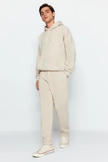 Trendyol Collection Stone Regular Cut Hooded Inside Fleece/Keep Warm Sweatshirt Trening Set TMNAW24EM00002