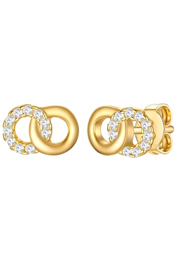 Rafaela Donata Silberohrstecker Ohrstecker Sterling Silber gelbgold Zirkonia weiß