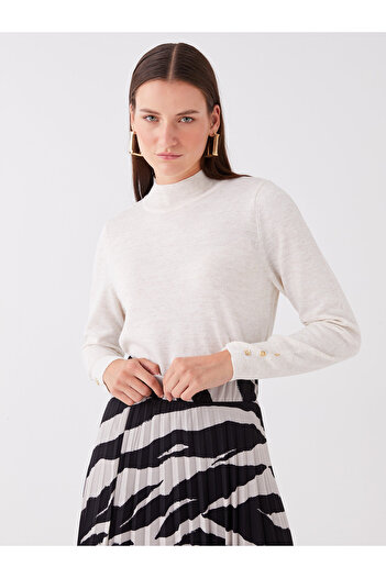 LC Waikiki Half Turtleneck Plain Long Sleeve Women's Knitwear Sweater