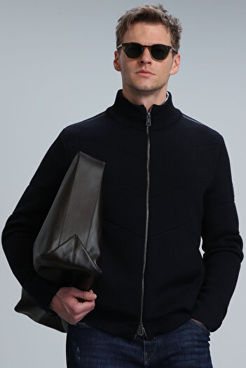 Lufian Royal Men's Cardigan Navy Blue