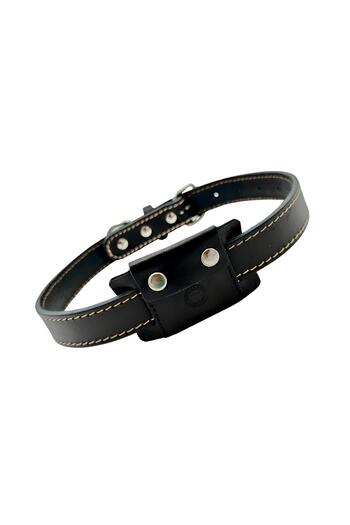 TB Leather Airtag Collar - Real Leather Collar and Airtag Case
