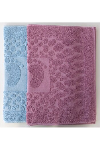 EMİLLİE AYAK İZLİ TAŞ JAKARLI HAVLU PASPAS 2 Lİ SET (50X70CM)