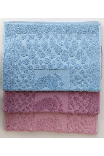 EMİLLİE FOOTPRINT STONE JACQUARD TOWEL MOP SET OF 3 (50X70CM)