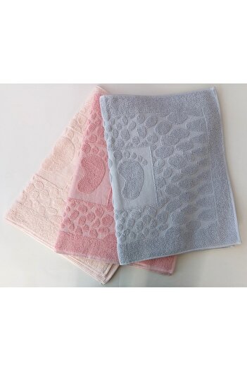 EMİLLİE FOOTPRINT STONE JACQUARD TOWEL MOP SET OF 3 (50X70CM)