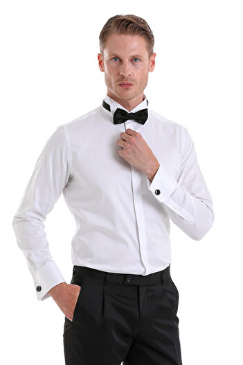 Hatemoğlu Lacivert Slim Fit Düz Sivri Yaka Klasik Kruvaze Smokin Damatlık