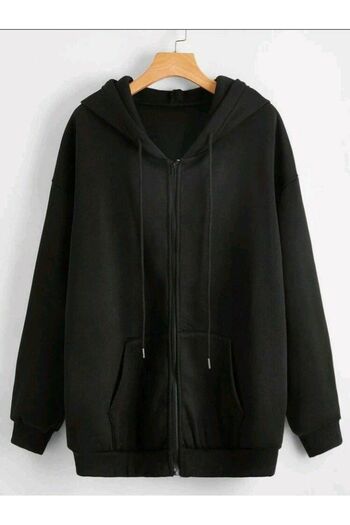 GÜZEL1BUTİK OWERSIZE ZIPPERED HOODED LYCRA UNISEX SWEATSHIRT