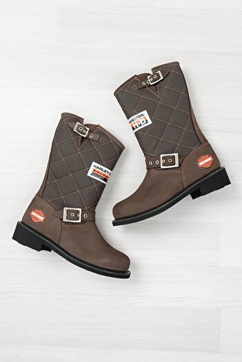 Harley Davidson Harley Laconia 025G 100071   Γυναικείες Μπότες - ΚΑΦΕ//NUBUK
