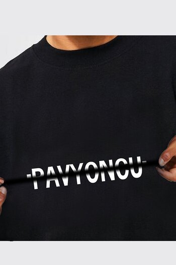 Benisengiydir Ανδρικό μπλουζάκι Oversize μαύρο Pavilionist με διπλό εμπριμέ